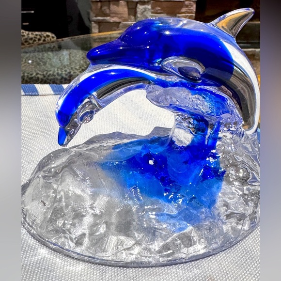 🐬 Stunning Vintage Rare Cristal d’Arques Mother & Baby Dolphin Figurine France 🐬 - Picture 12 of 16